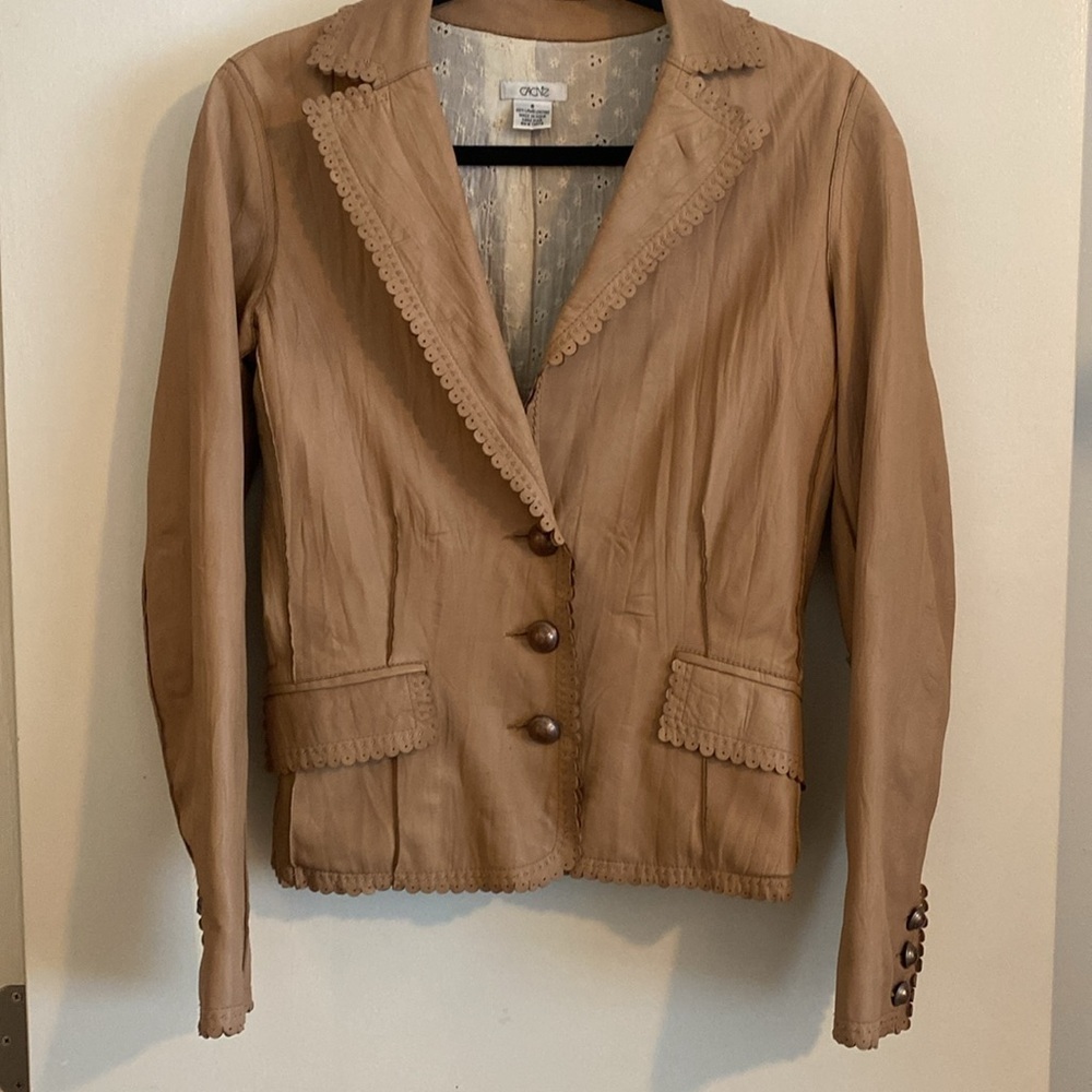 Cache Lamb Leather Blazer vintage sz 6
